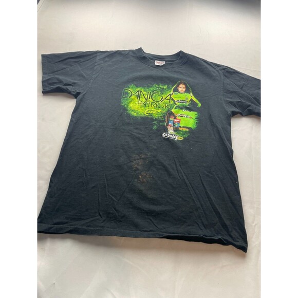 Danica Patrick Shirt Mens Large Black Chase NASCAR JR Motorsports Go Daddy - Picture 1 of 7